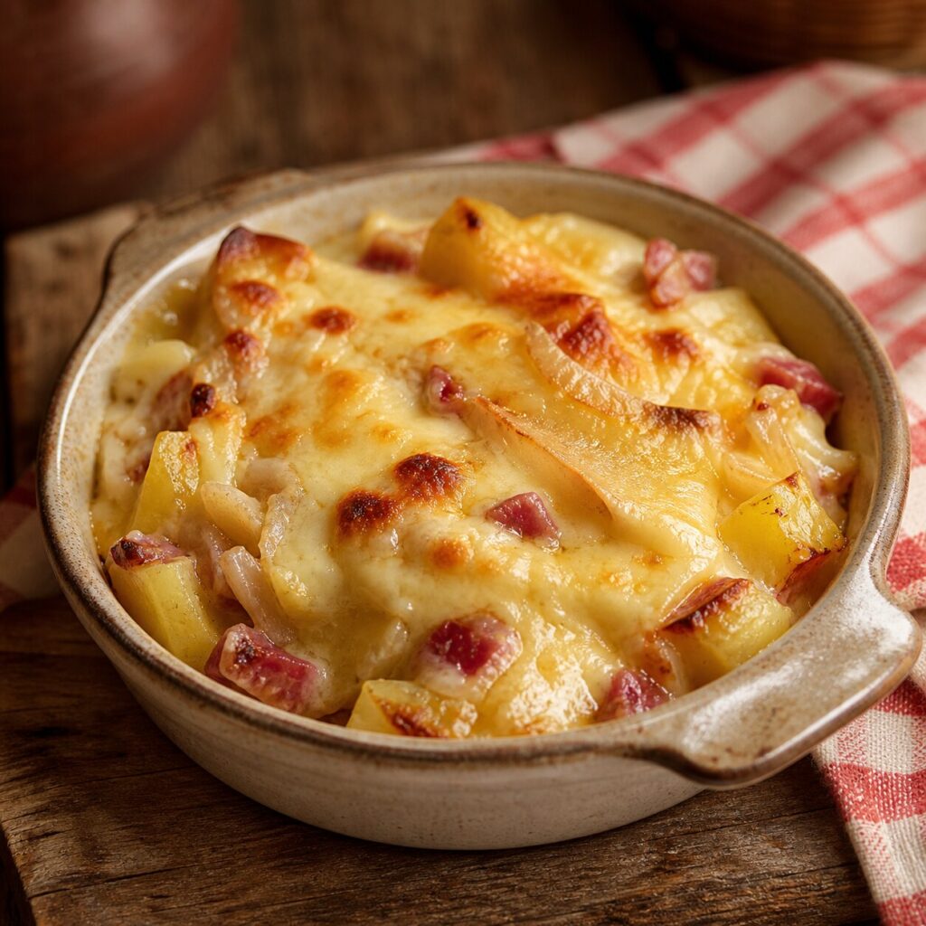 Tartiflette savoyarde gratinée au reblochon